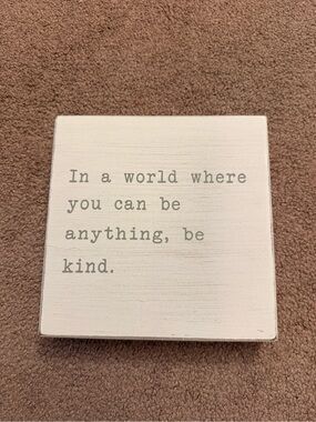 Be Kind White Wall Sign - Inspirational Home Wall Decor